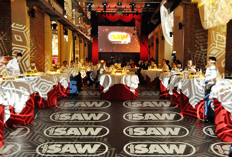 Media Gala Event Radio SAW Light Art Projektionen